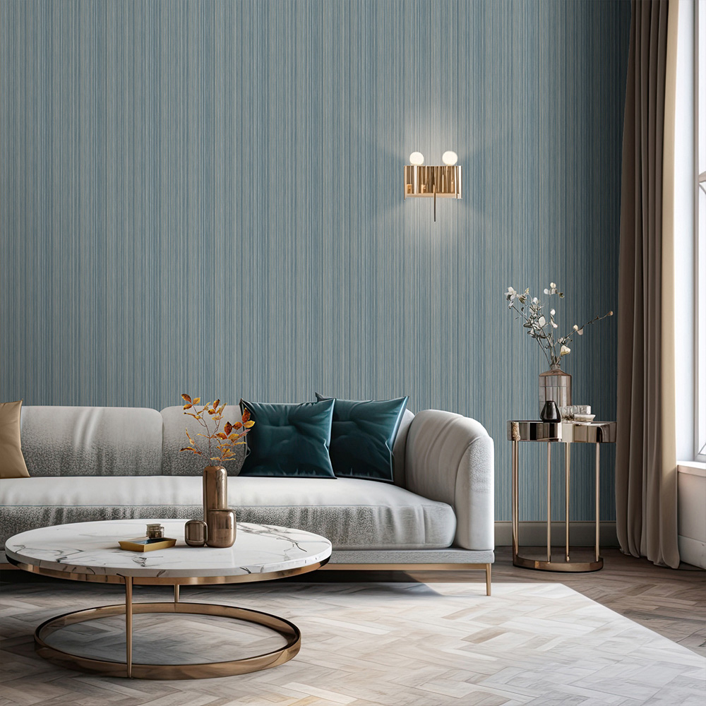 Muriva Venezia Stripe Blue Wallpaper Image 3