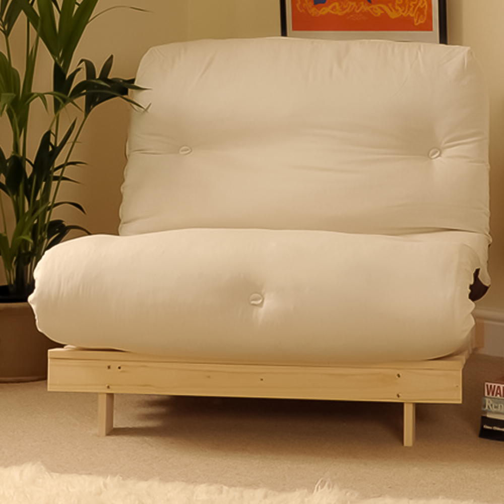 Brooklyn Luxury Double Sleeper Cream Futon Base and Mattress Image 1