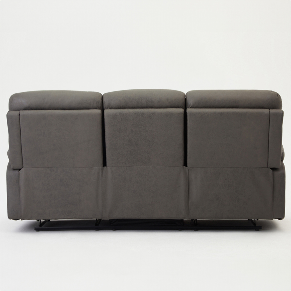 Home Detail Maxwell 3 Seater Grey Air Leather Manual Recliner Sofa Image 4