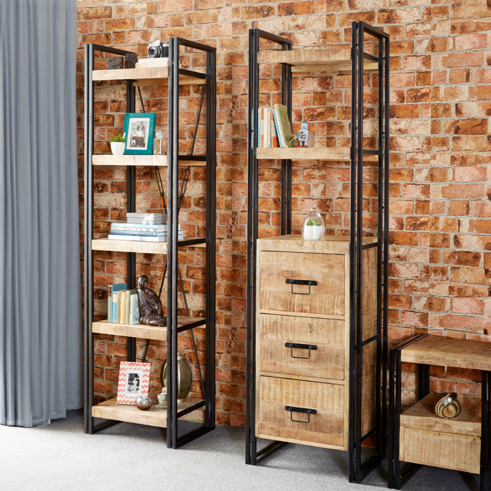 Brooklyn Carnaby 5 Shelf Industrial Slim Open Bookcase Image 4