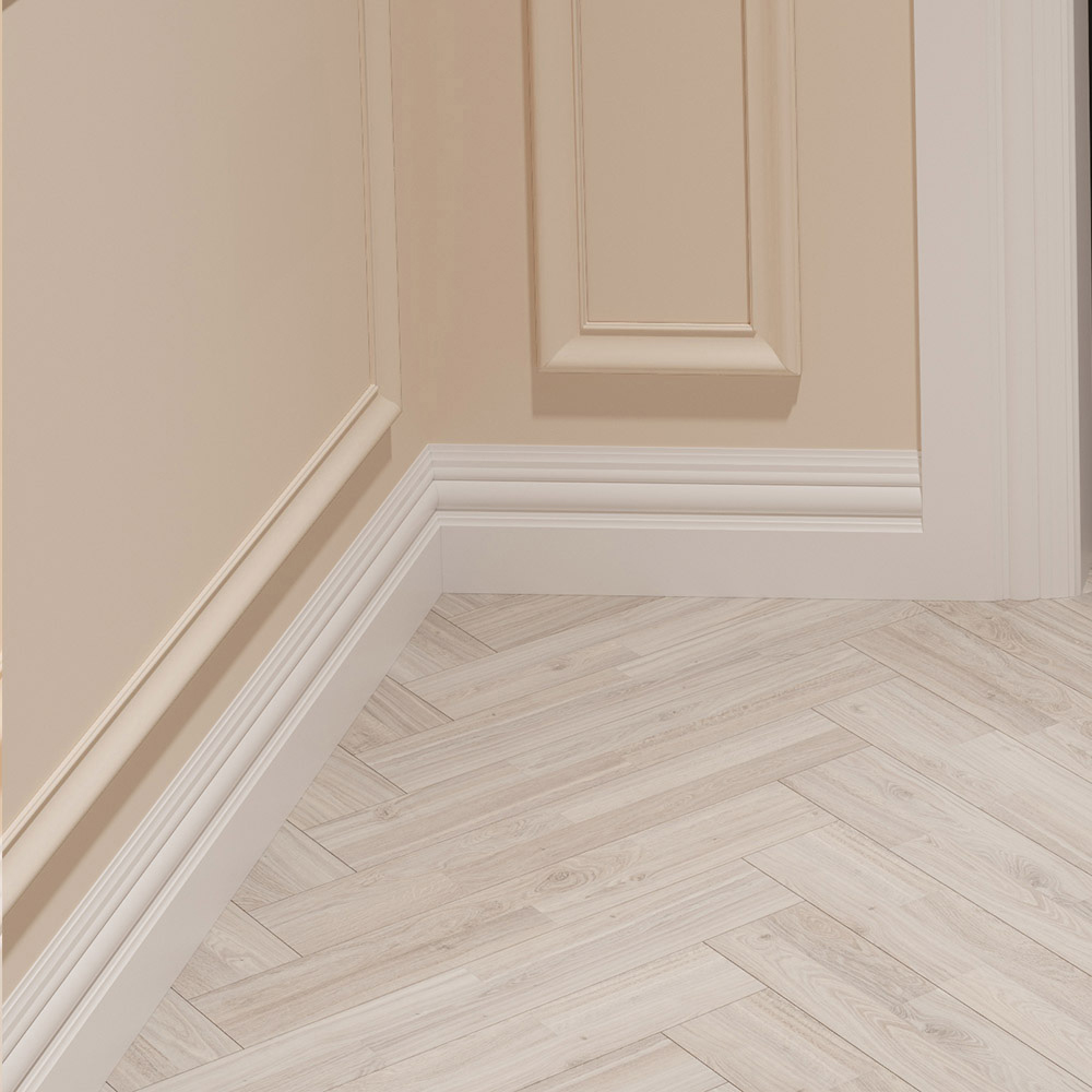 National Skirting White Anglo Primed Skirting Board 18mm 120 x 3040mm Image 2