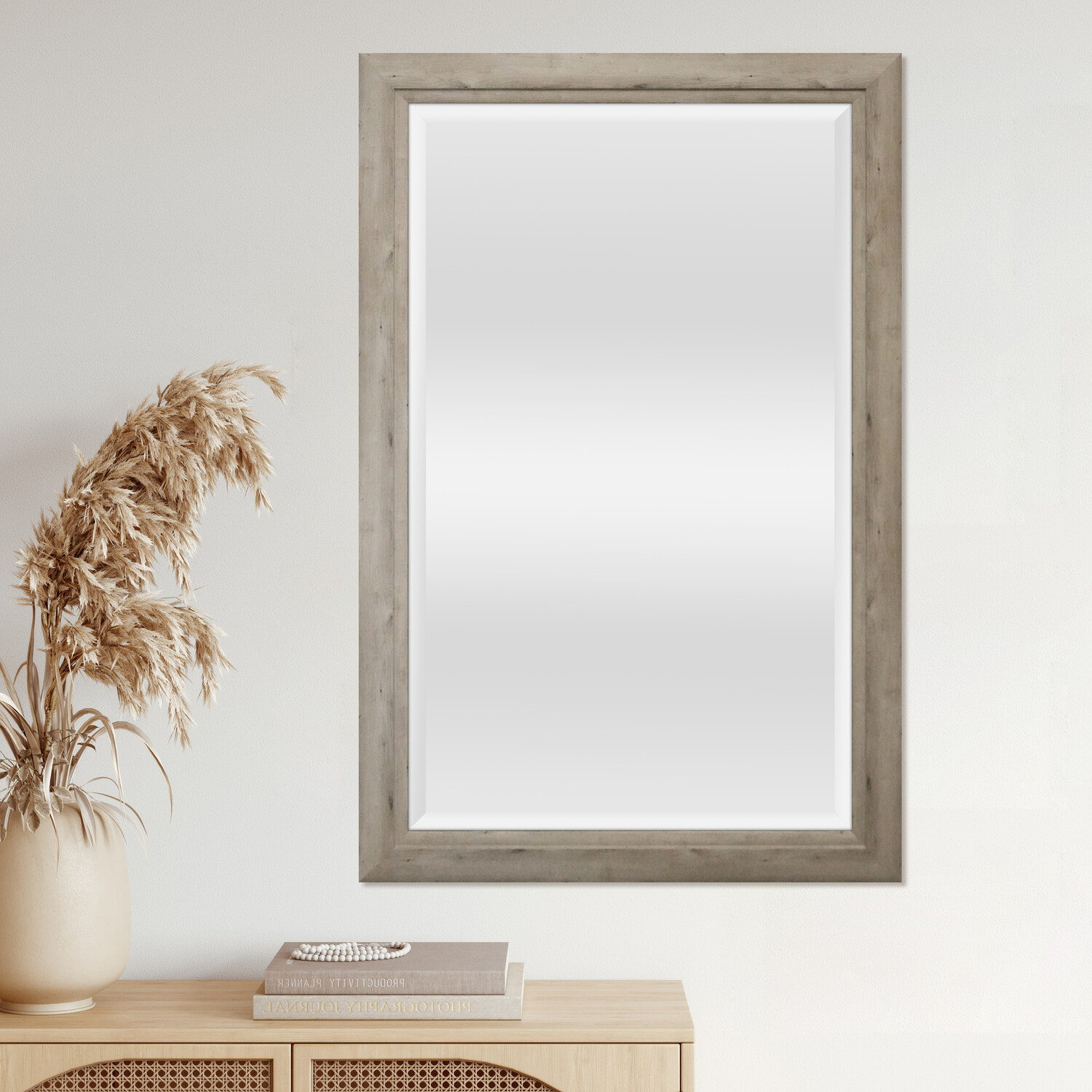 Helmsdale Wood Effect Mirror Brown Image 3