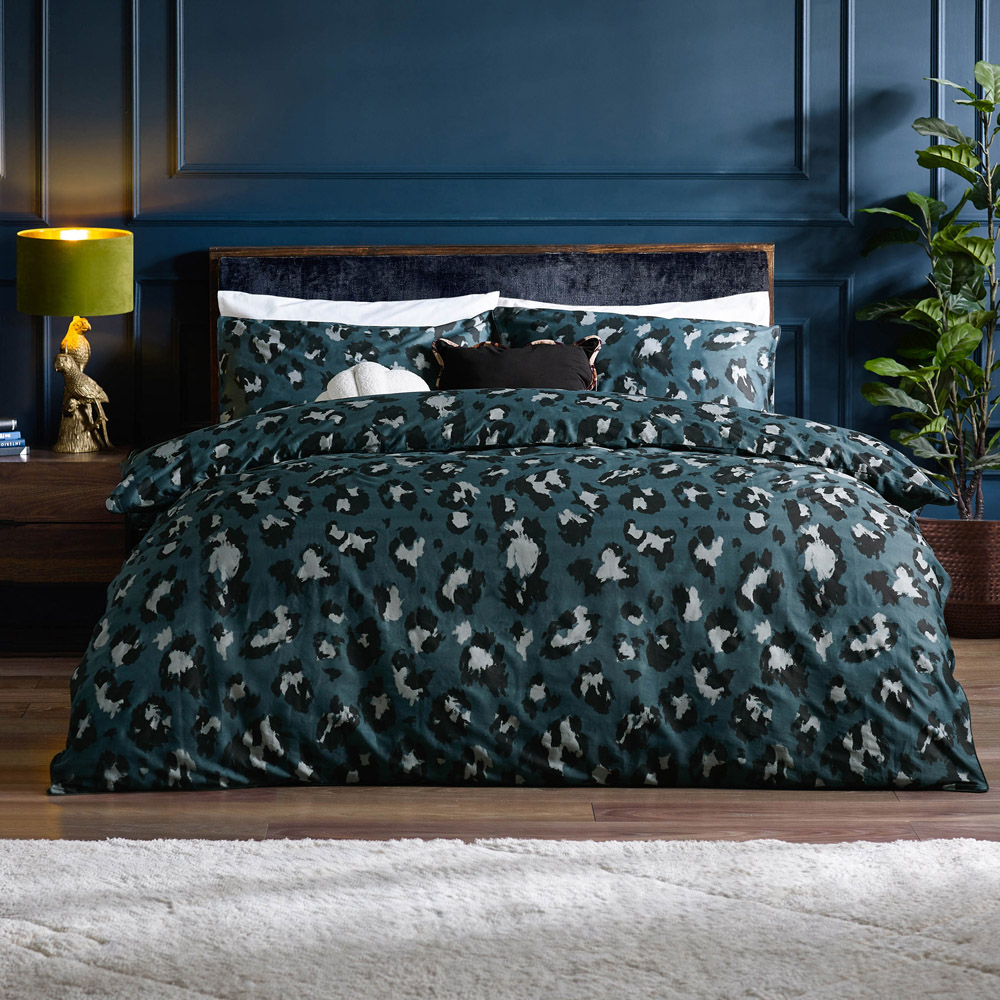 furn. True Double Slate Leopard Printed Duvet Set Image 1