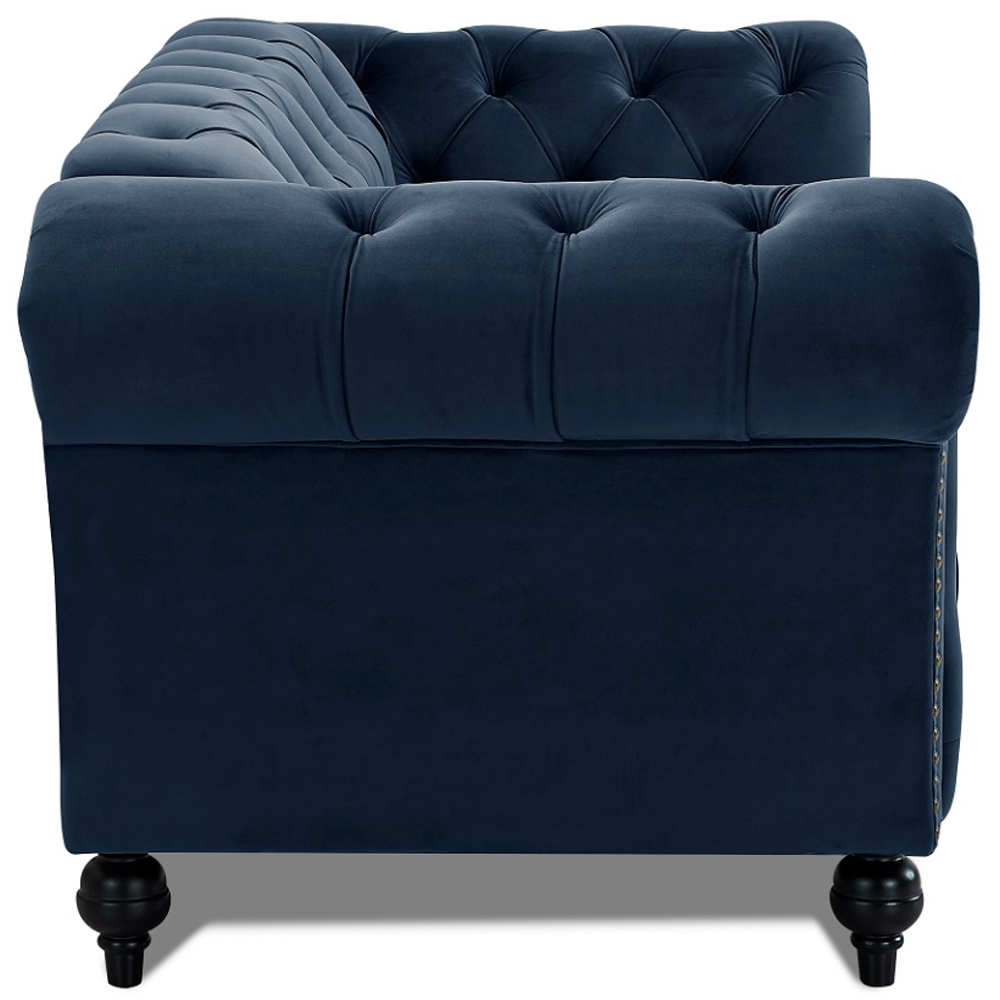 Home Detail Mayfair 2 Seater Midnight Blue Velvet Curved Sofa Image 4