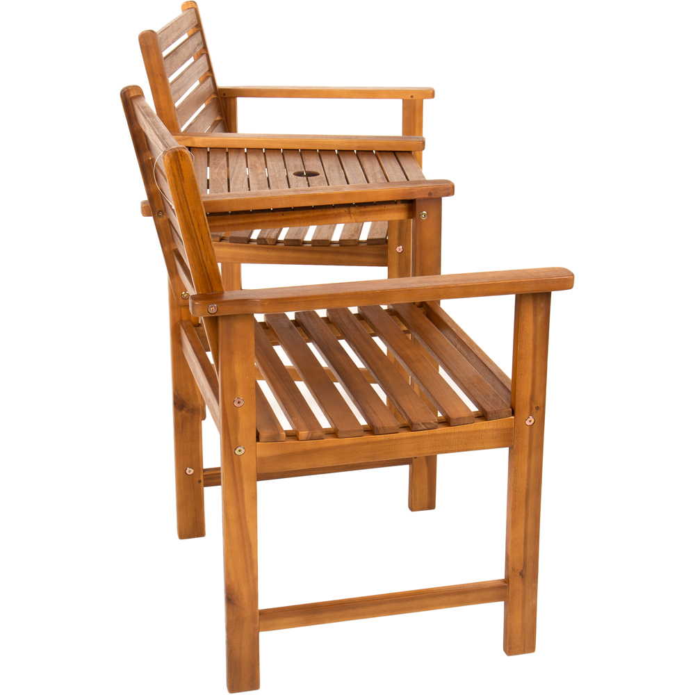 Charles Bentley 2 Seater Acacia Wooden Companion Seat Image 4