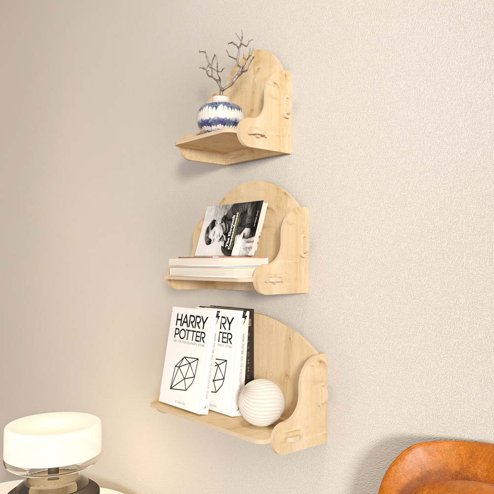 Decorotika Silya Set of 3 Wall Mounted Shelves Image 6
