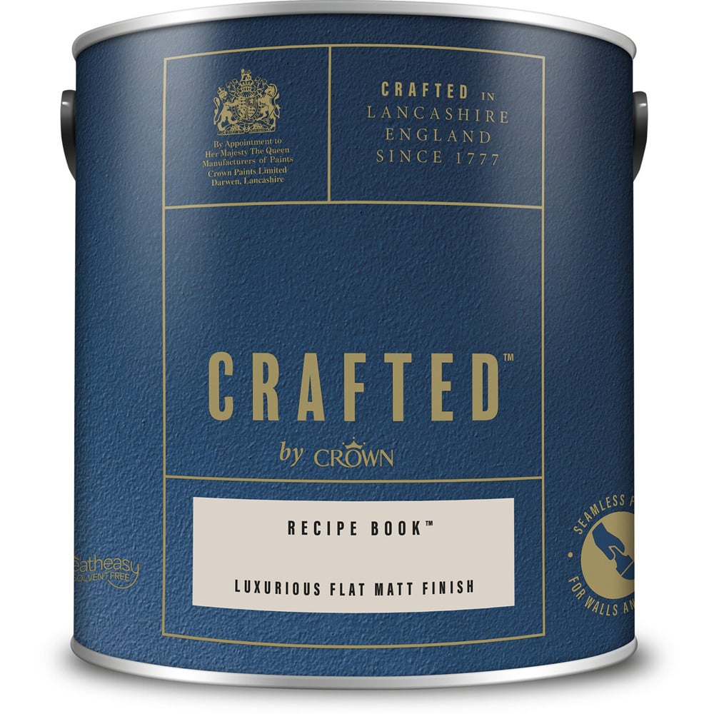 Crown Crafted Walls & Wood Recipe Book Luxurious Flat Matt Paint 2.5L Image 2