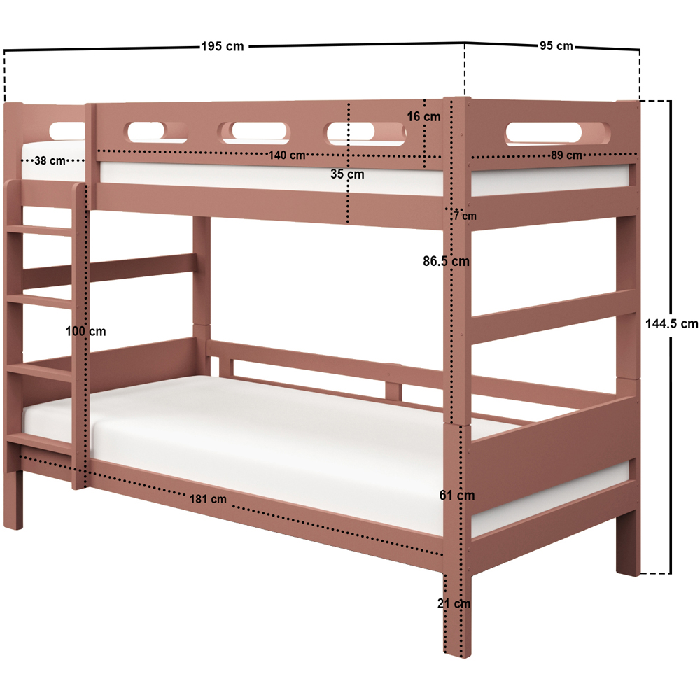 Flair Elijah Pink Detachable Wooden Bunk Bed Image 7
