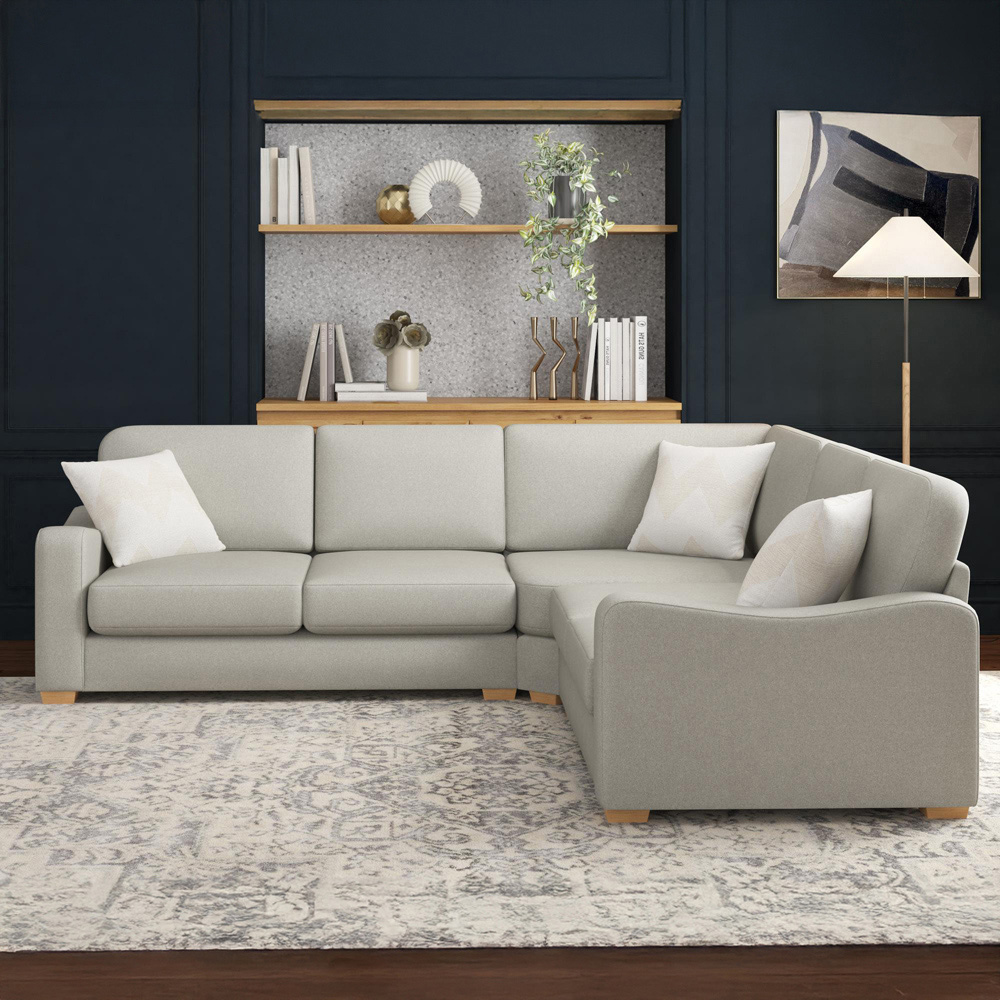 Theadford 4 Seater Venice Mink Fixed Back Corner Sofa Image 5