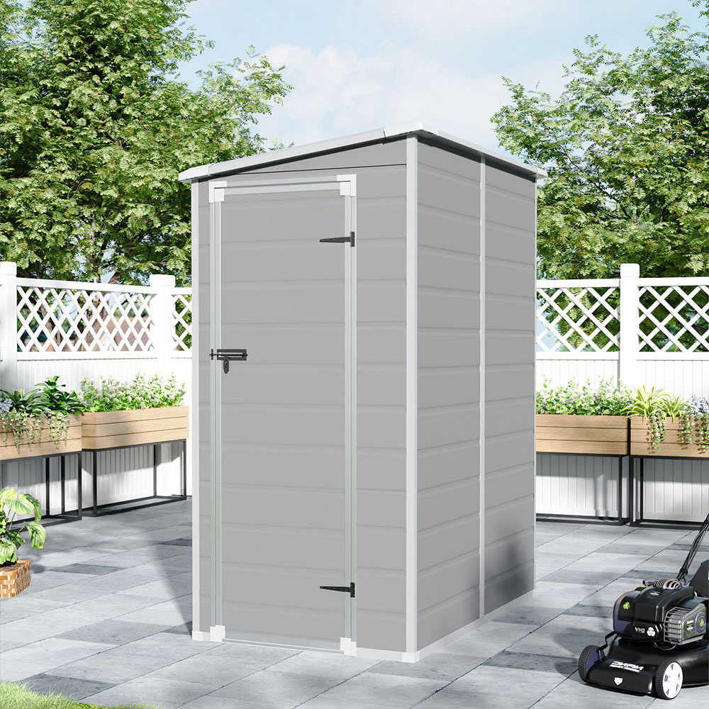 H&O Direct 5 x 4ft Grey Plastic Pent Tool Storage Shed Image 4