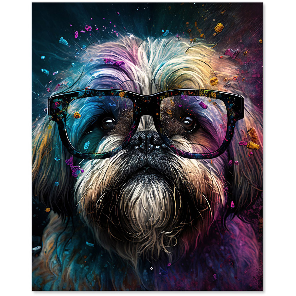 Warren Reed Designer Lhasa Apso Dog Face Splashart Glass Kitchen Splashback 75 x 60cm Image 2