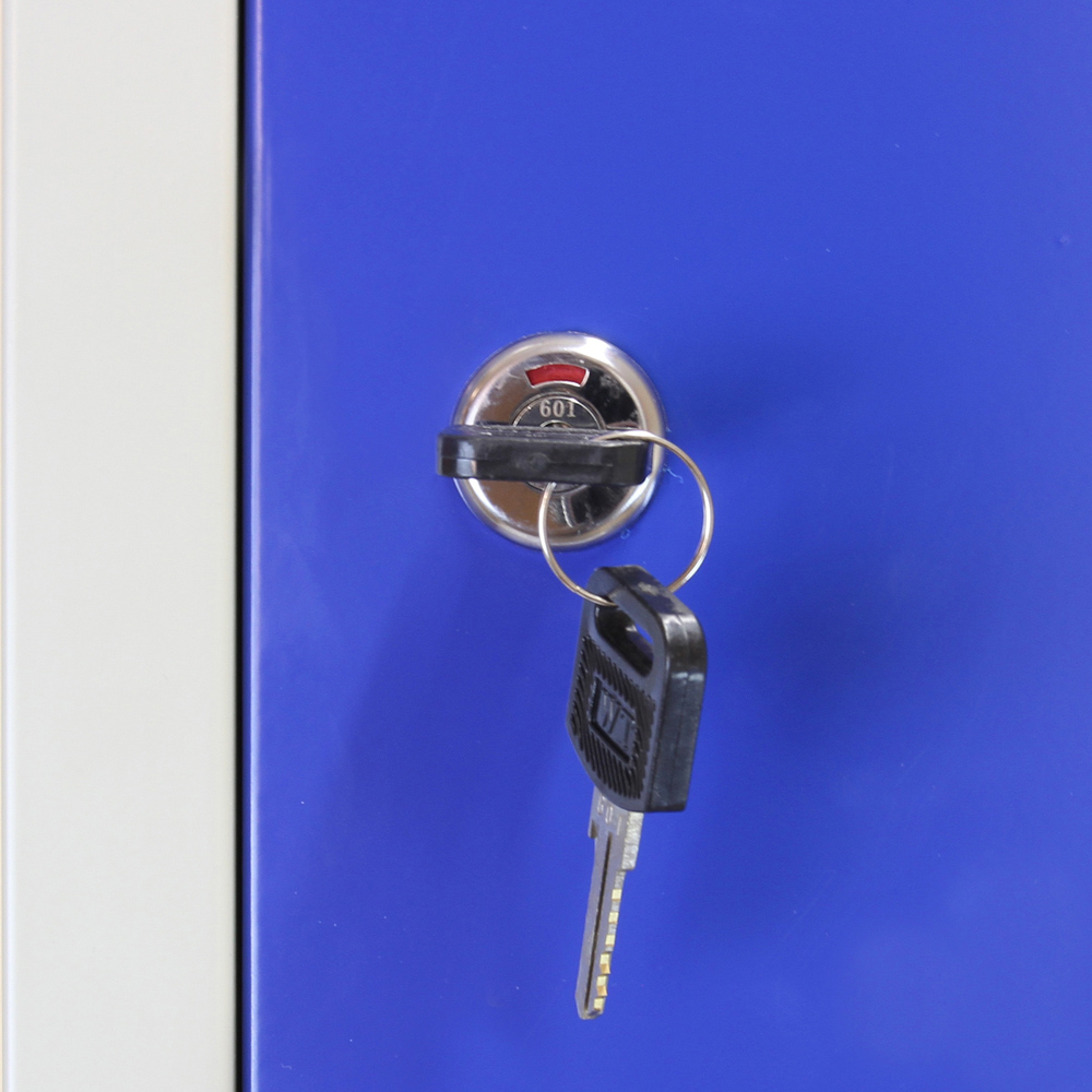 MonsterShop 3 Door Blue Wide Metal Storage Locker Image 5