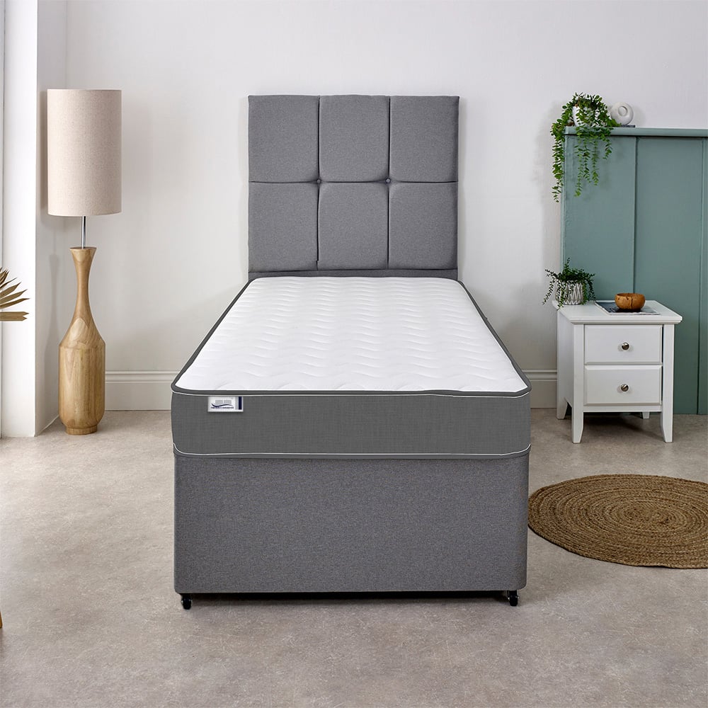 Extreme Comfort Cooltouch Colours Shorty Grey Memory Foam and Open Coil Spring Mattress Image 2
