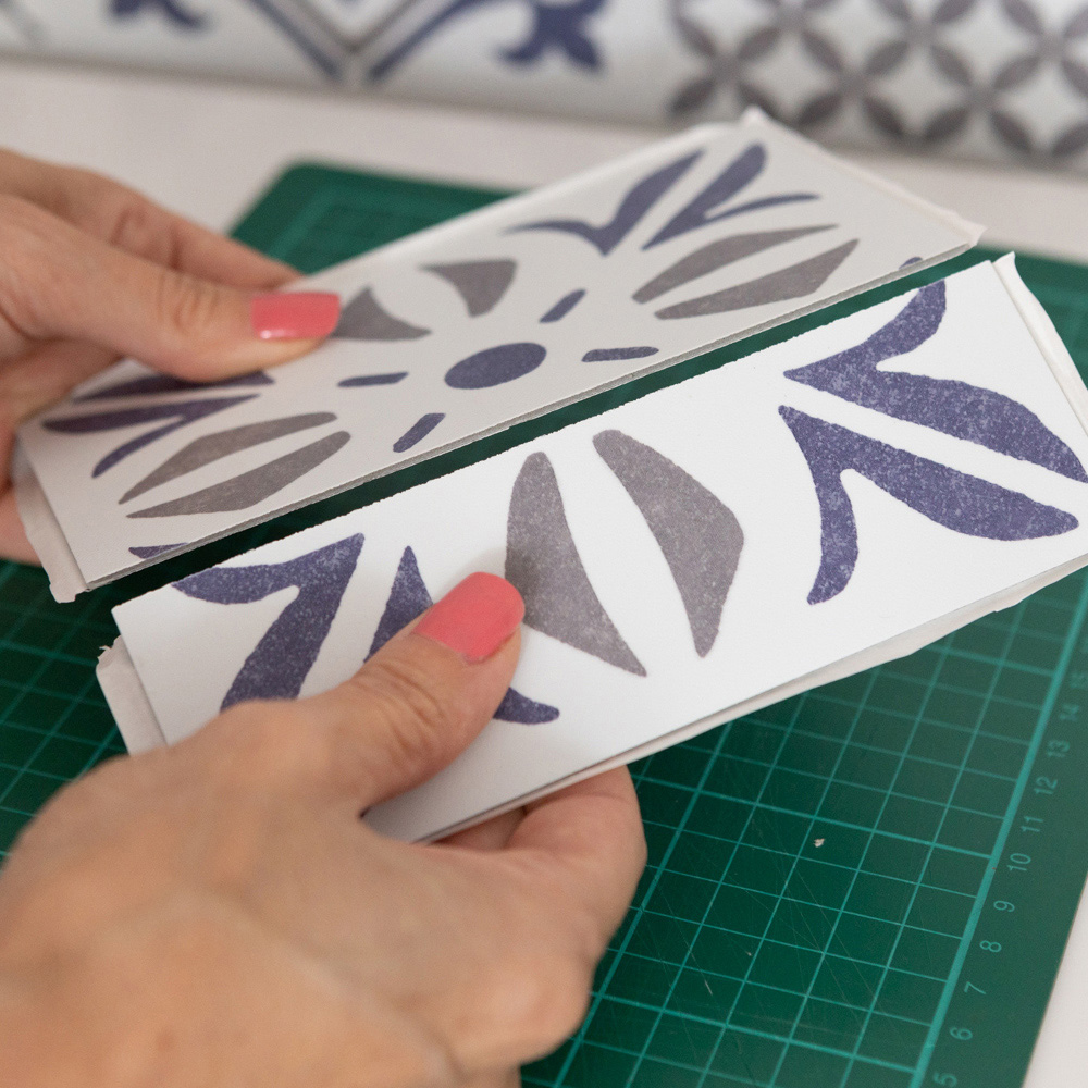 d-c-fix Cubia Blue Sticky Back Vinyl Wall Tile 18 Pack Image 5