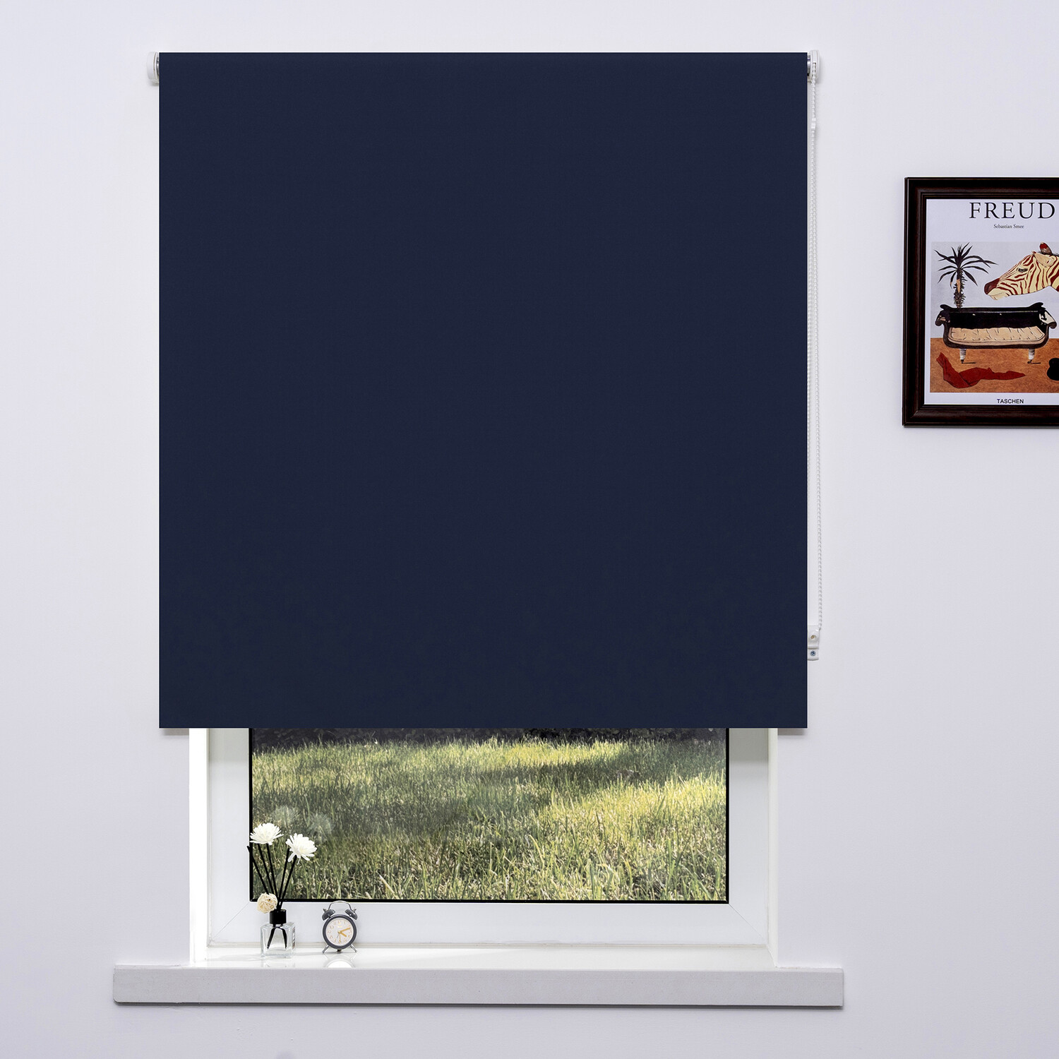 Plain Blackout Blinds - Navy Blue / 60cm Image 1
