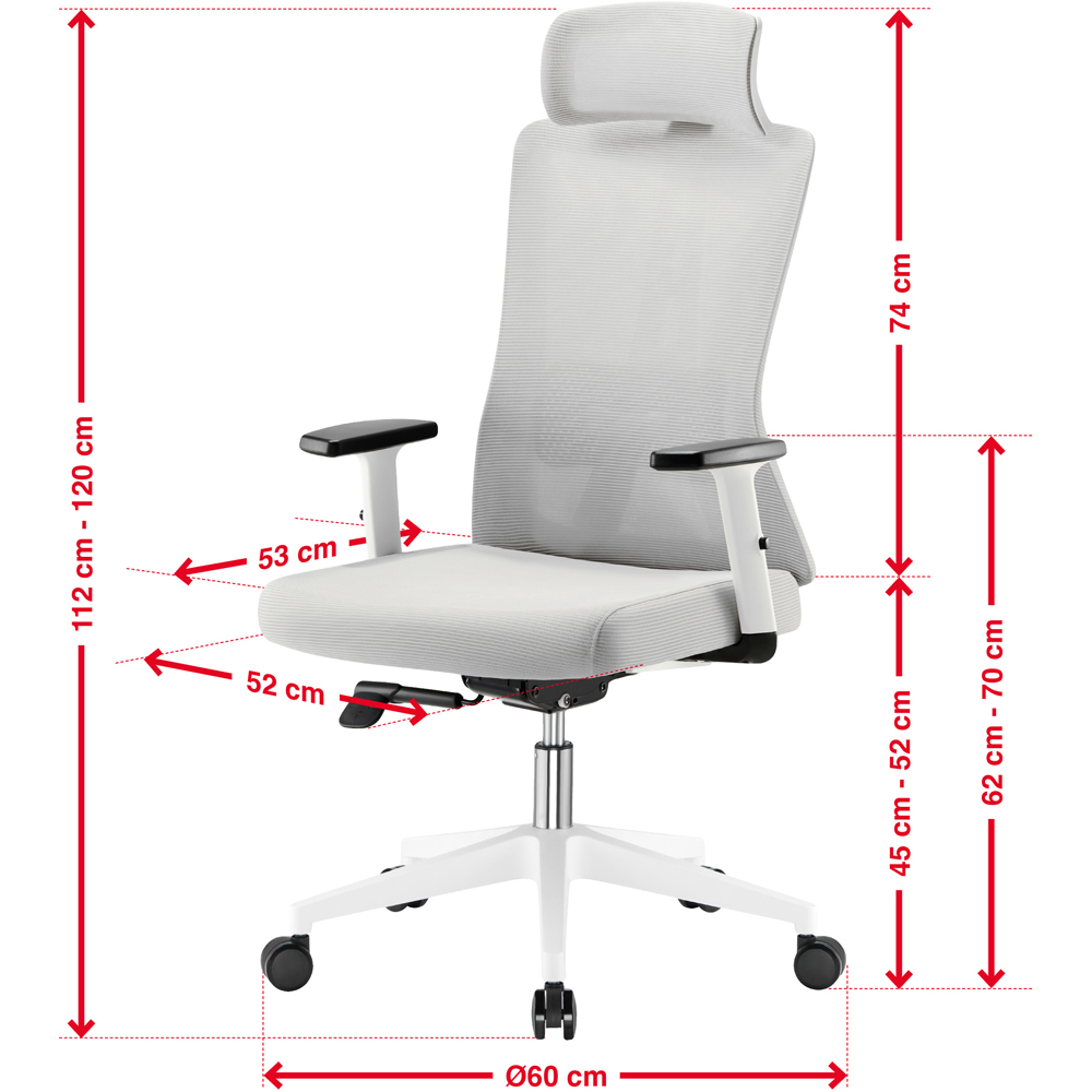 TTAP Oxford Plus Grey Mesh Swivel Office Chair Image 9