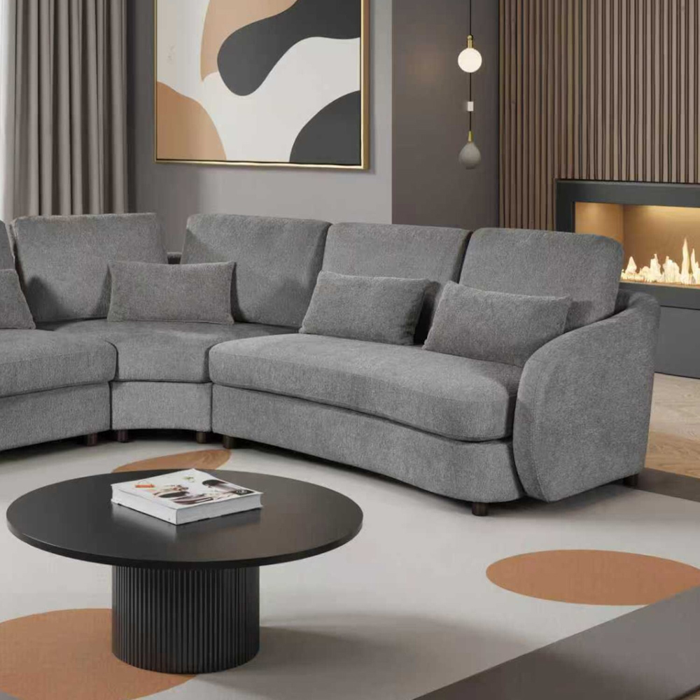 Mabel Corner Sofa Grey Left-hand Image 8