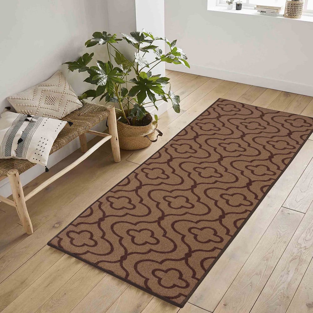 Desire Rugs Havana Beige Quatrefoil Anti Slip Door Mat 220 x 160cm Image 4