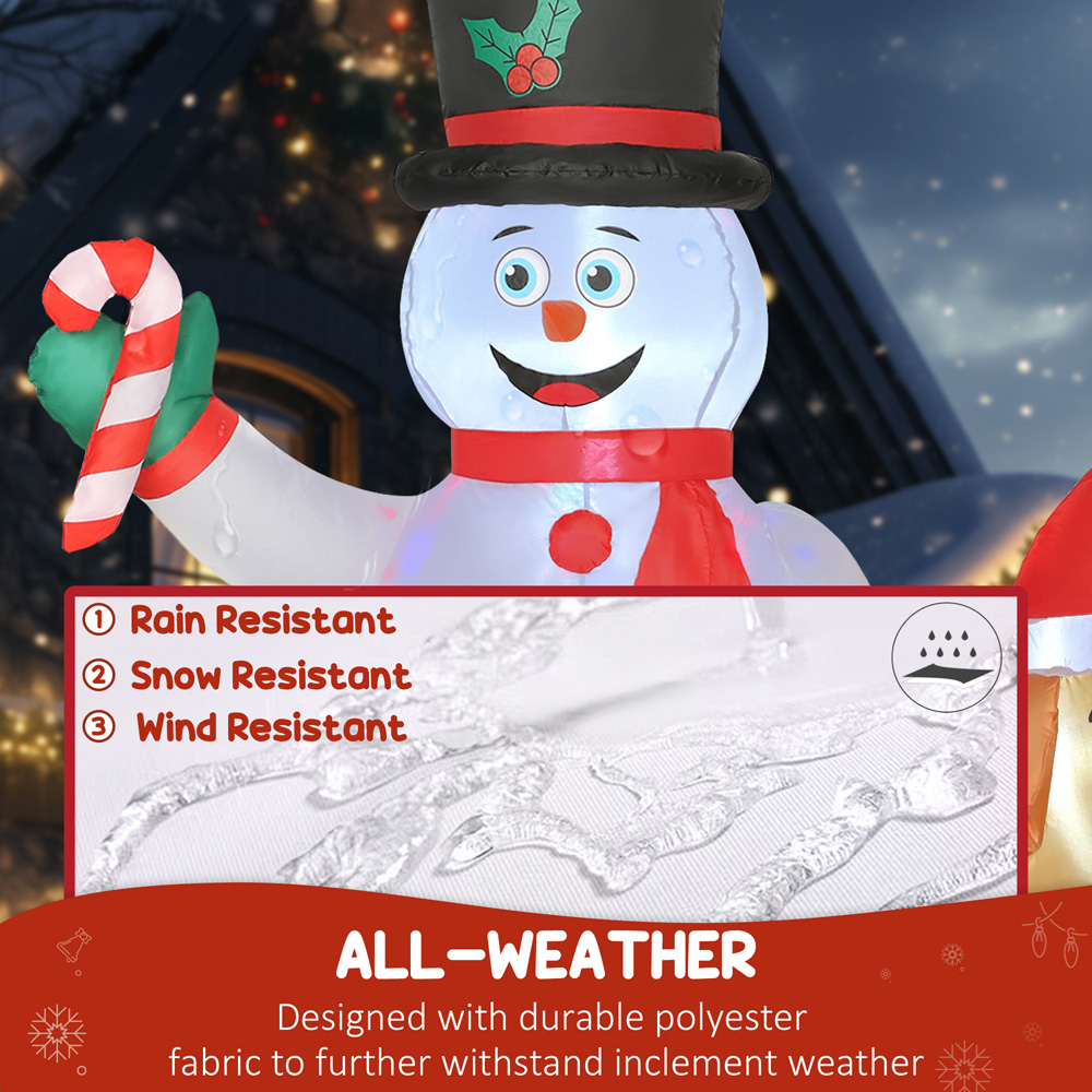 Everglow Christmas Blow Up Inflatable Snowman and Dog Decoration with Built-in LEDs 6ft Image 7