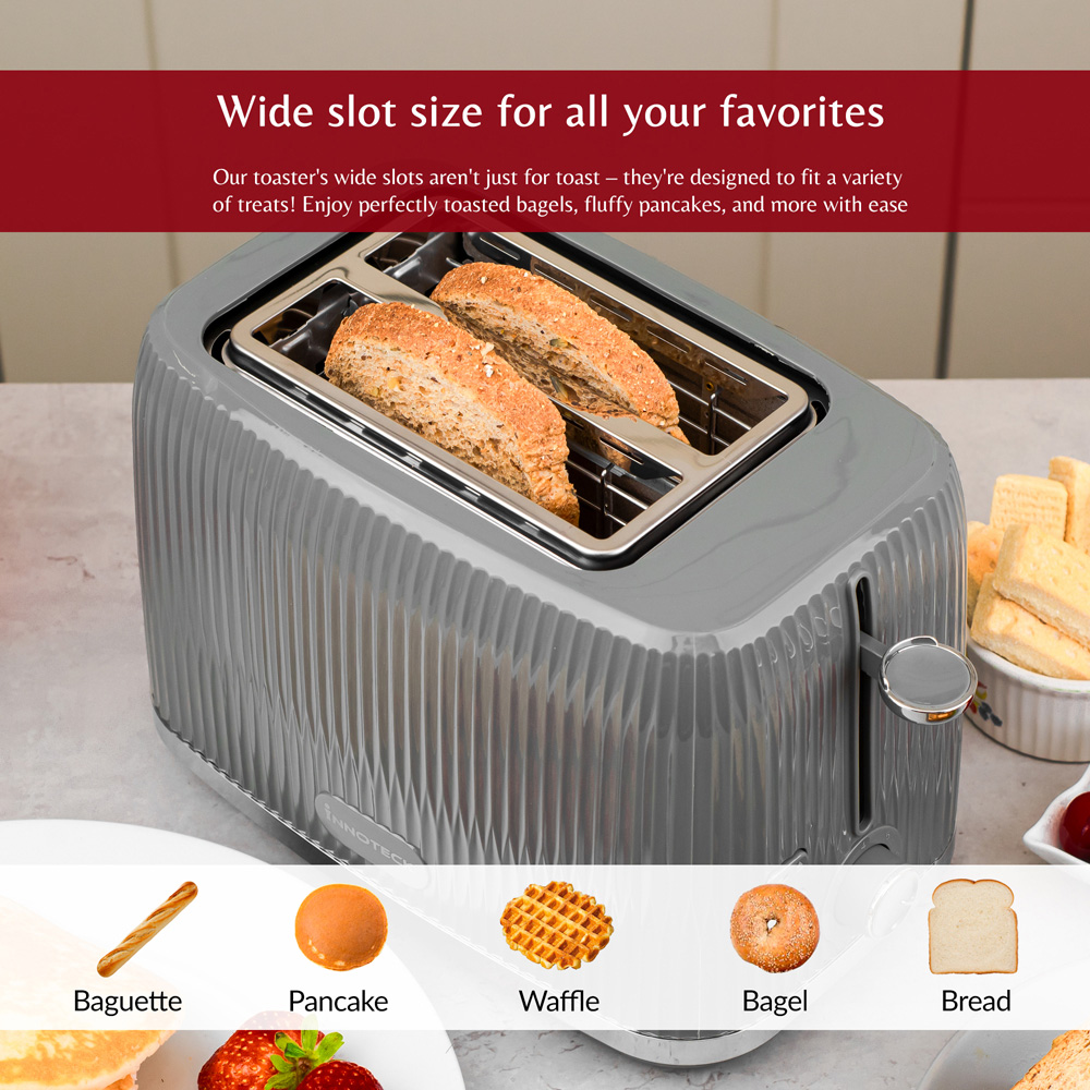 Innoteck Kitchen Pro Grey 2 Slice Toaster 800W Image 3
