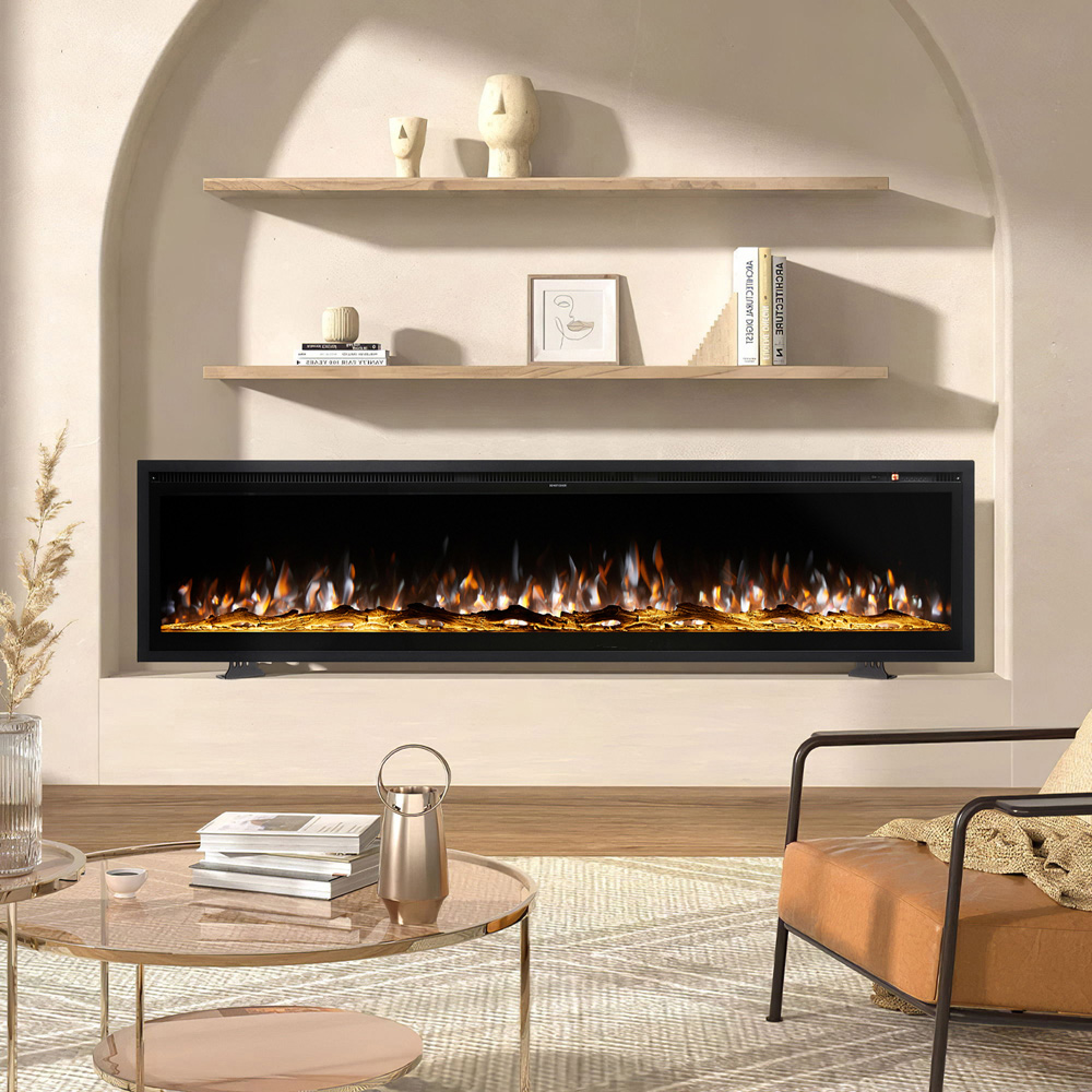 Living and Home Black Electric Fireplace 60 inch Image 2