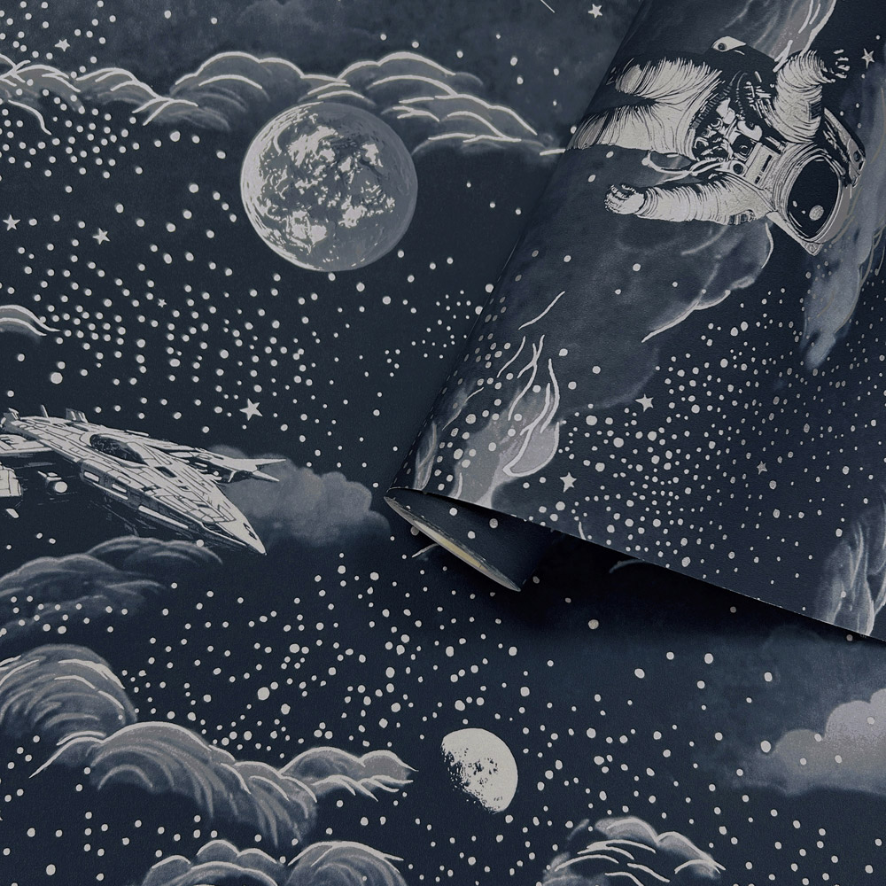 Holden Decor Lost in Space Black and Silver Wallpaper Image 2