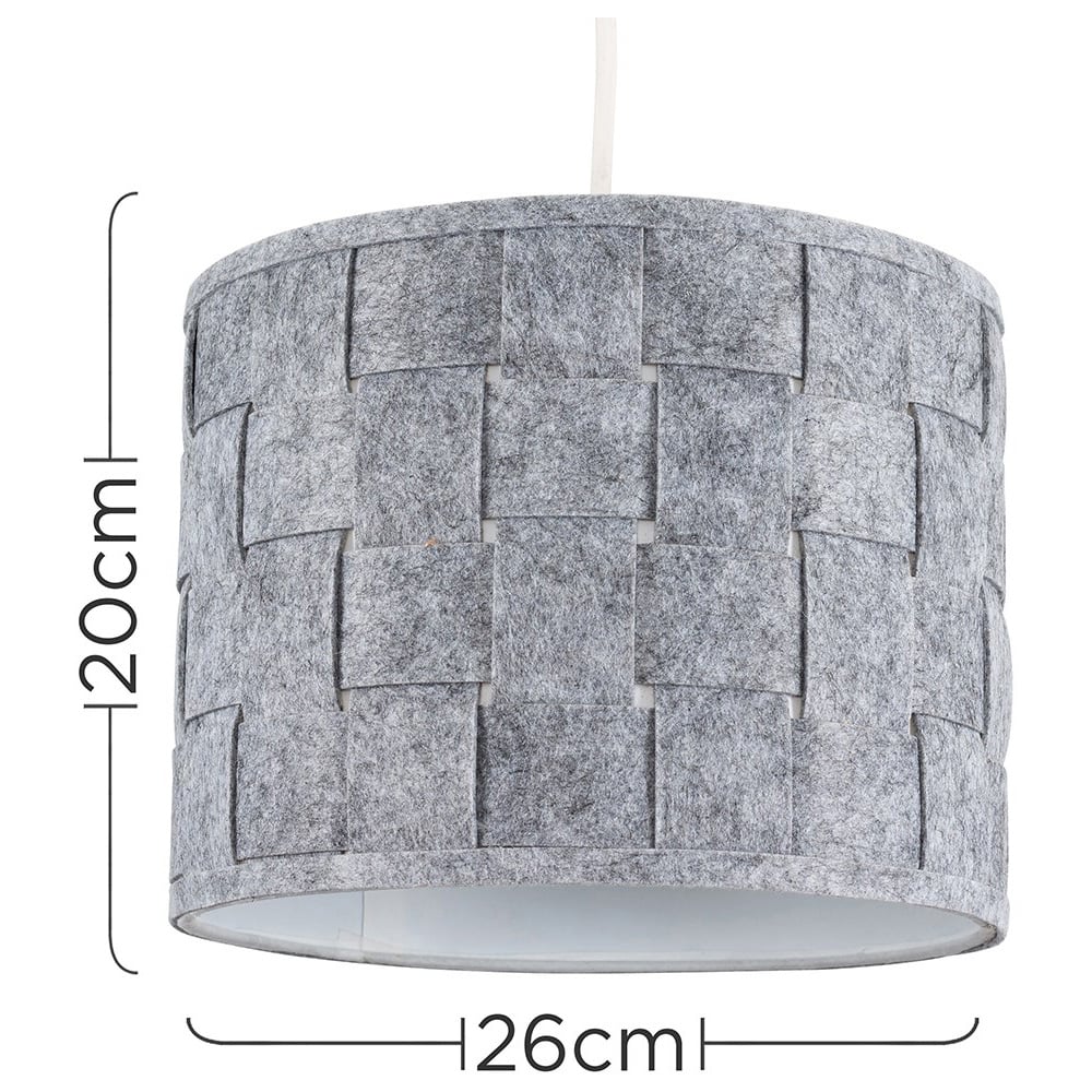 ValueLights Monza Small Grey Felt Weave Lamp Shade Image 6