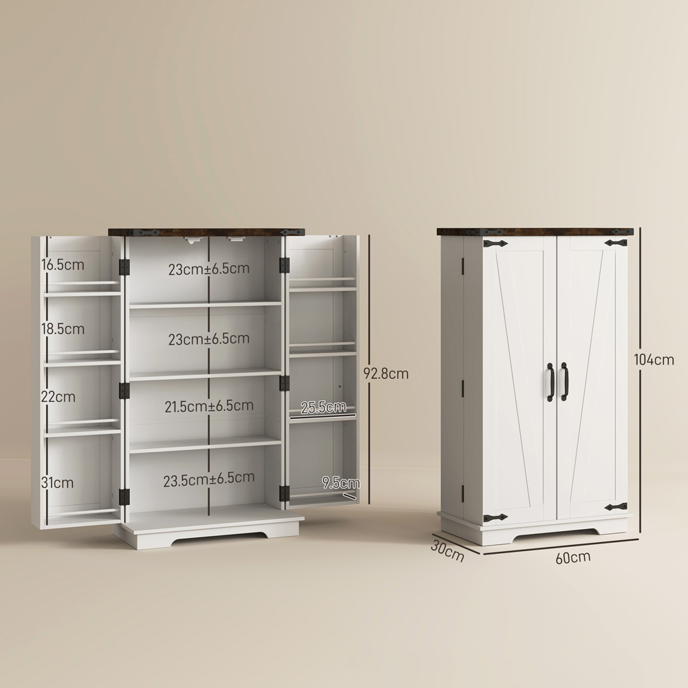 Portland 2 Door White Kitchen Cabinet with Adjustable Shelves Image 9