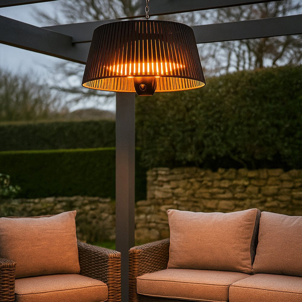 Jack Stonehouse Lunara Black Hanging Lampshade Style Halogen Patio Heater 1500W Image 2