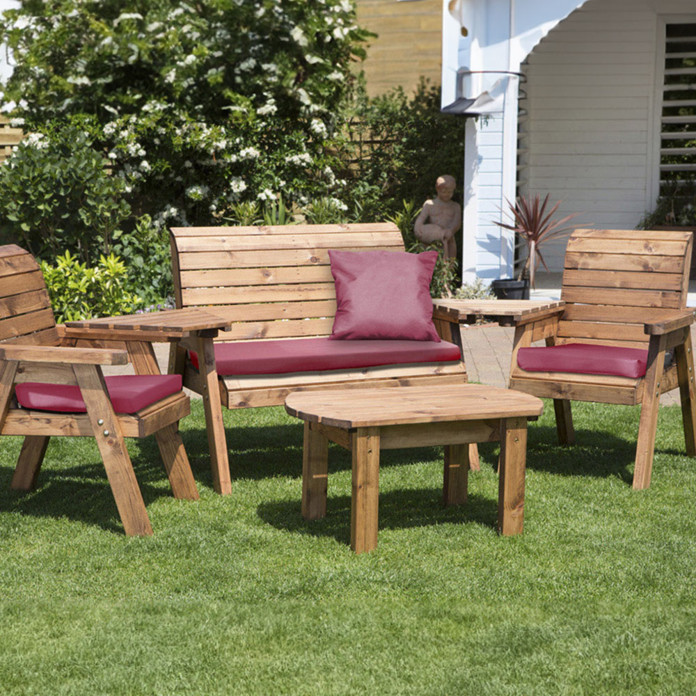 Charles Taylor 4 Seater Multi Set Companion Seat with Red Cushions Image 2