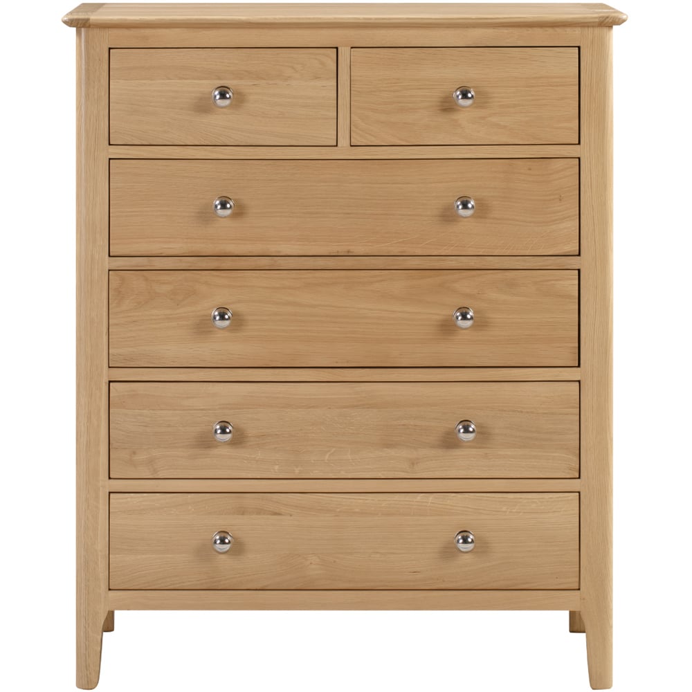 Julian Bowen Cotswold 6 Drawer Natural Chest of Drawers Image 3