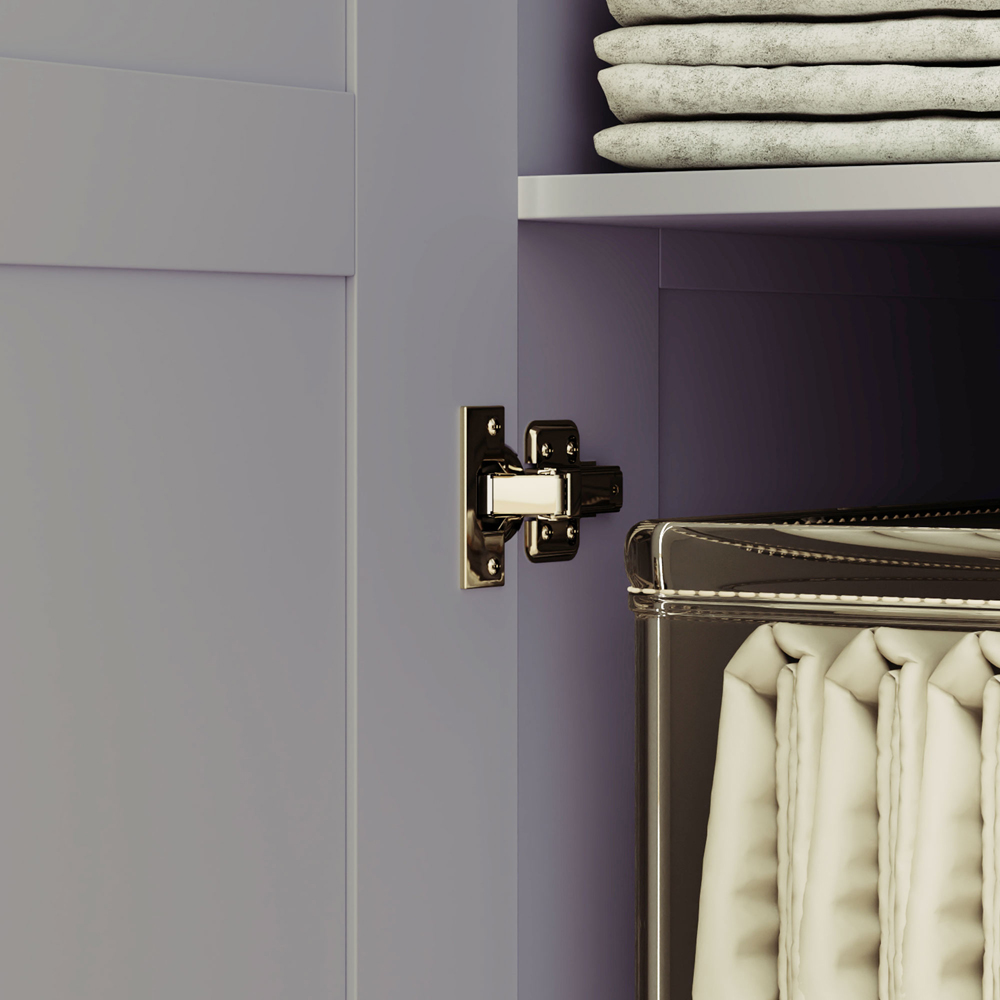 Portland 2 Door Grey Double Wardrobe with Hanging Rail Image 3