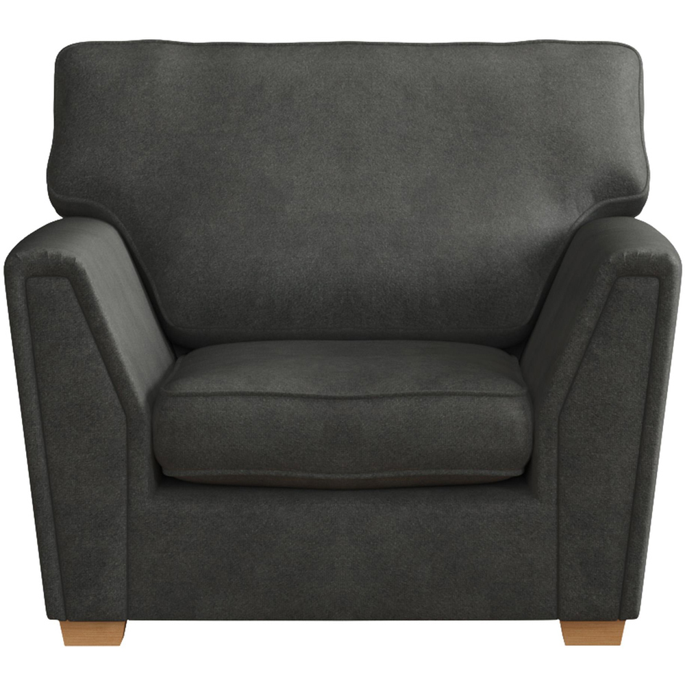 Wendleberry Steel Plush Velvet Fixed Back Armchair Image 2