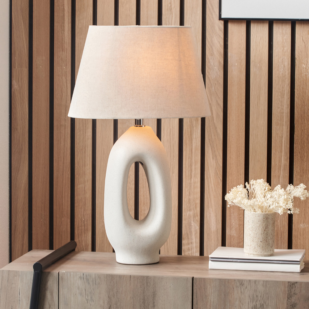 Pacific Lifestyle Laila Natural Organic Ceramic Tall Table Lamp Image 2
