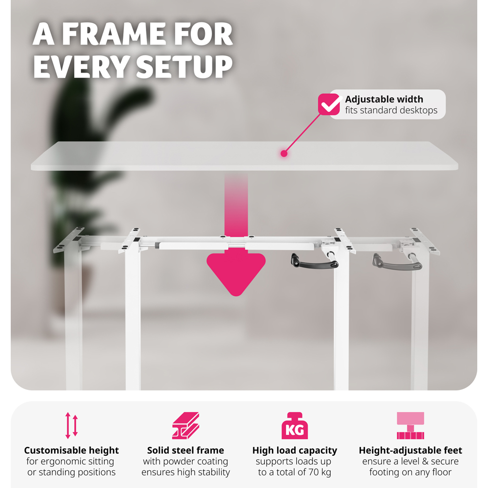 tectake Idun White Sit and Stand Desk Image 3