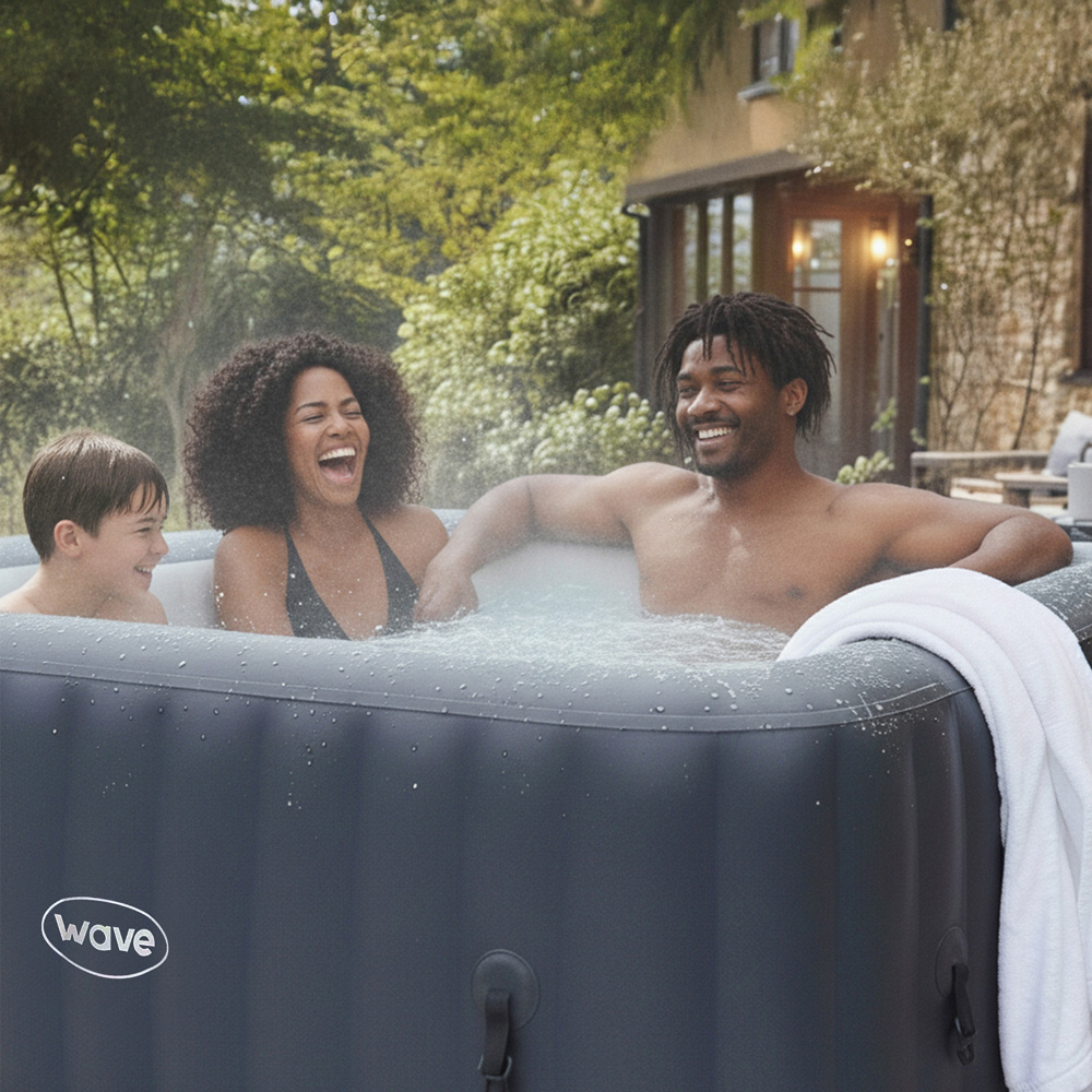 Wave Pacific 4 Person Navy Inflatable Hot Tub with Integrated Heater Image 3