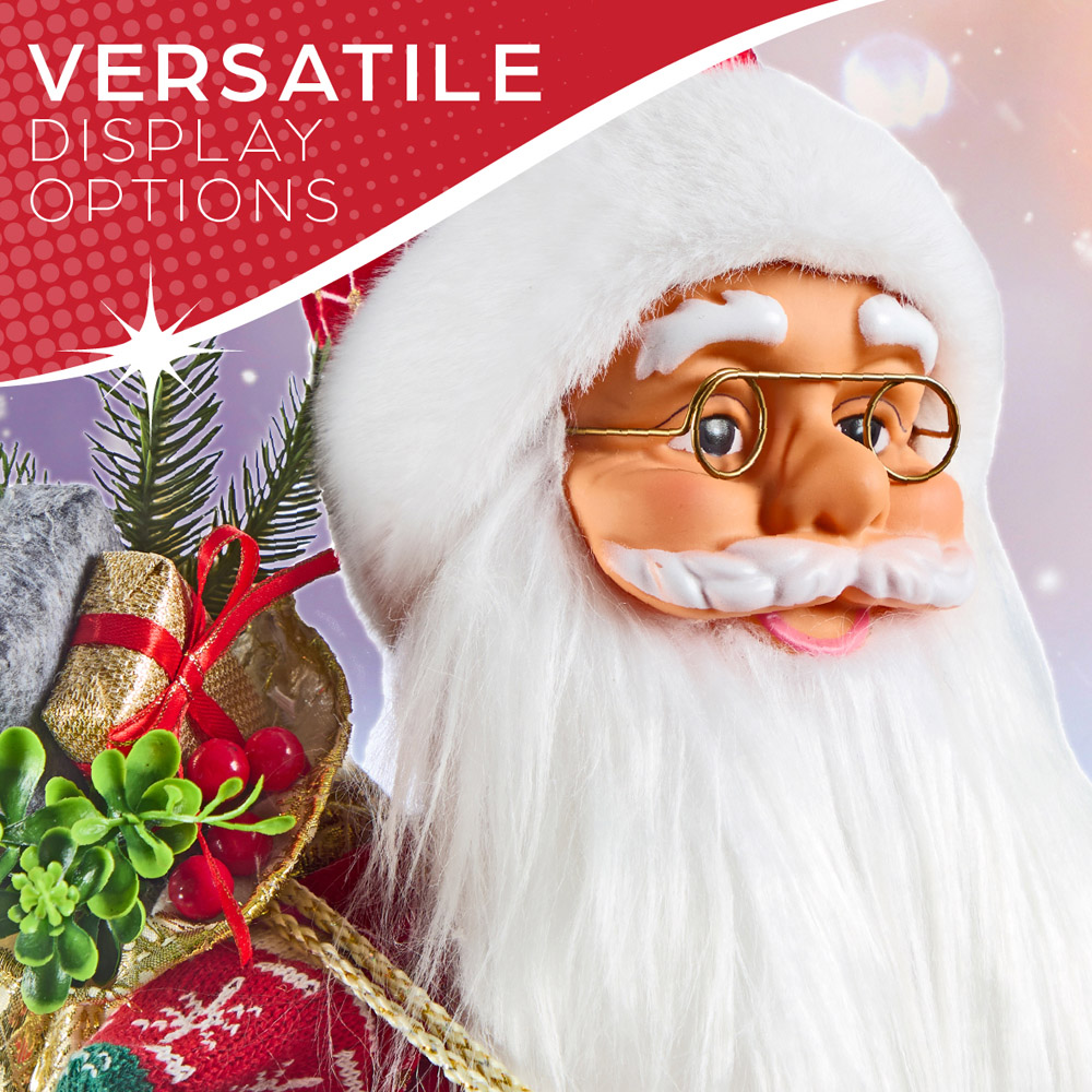 The Christmas Workshop Standing Santa Claus Decoration with Gift Sack 2ft Image 6