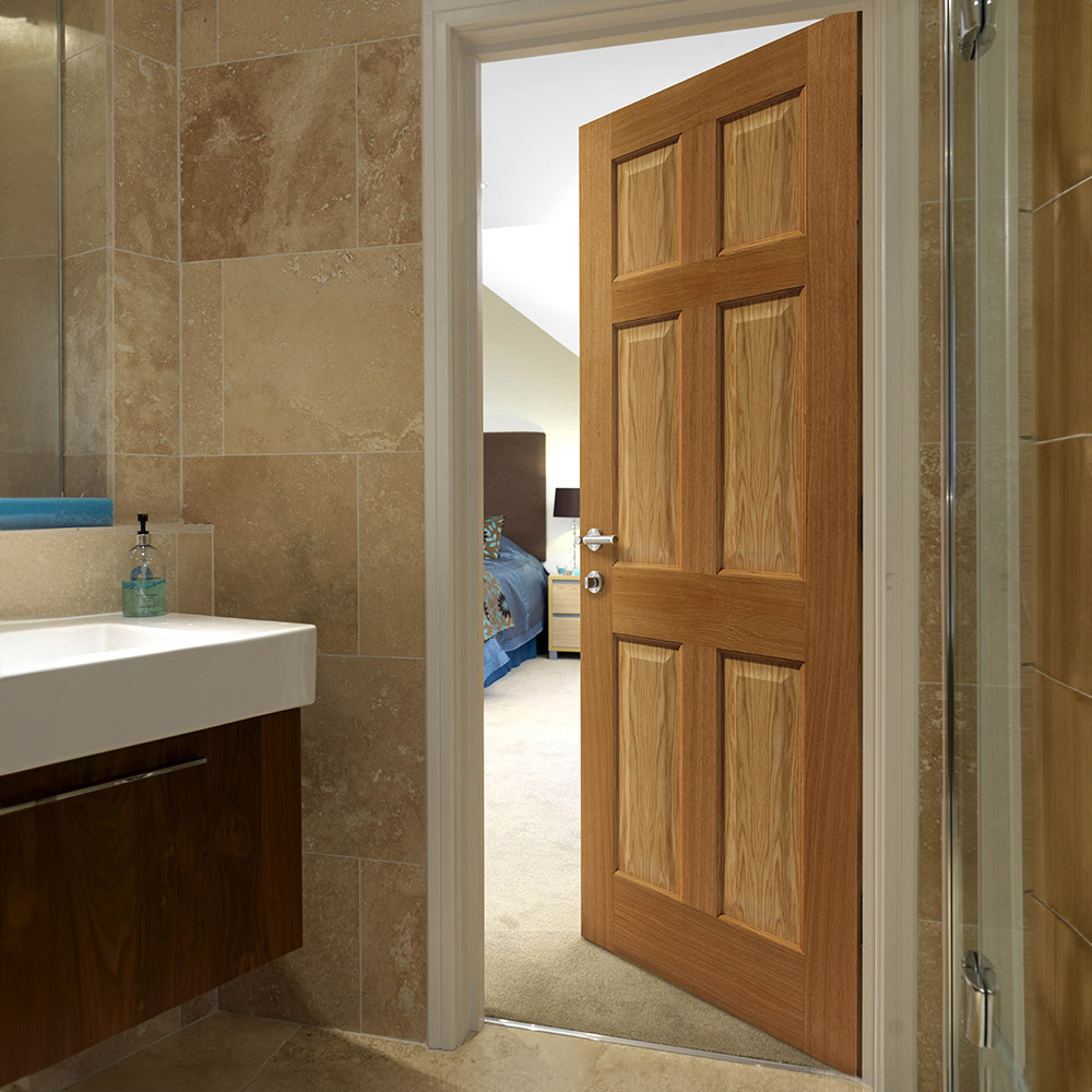 JB Kind Grizedale Oak Veneered FD30 Finished Internal Door 1981 x 686mm Image 2