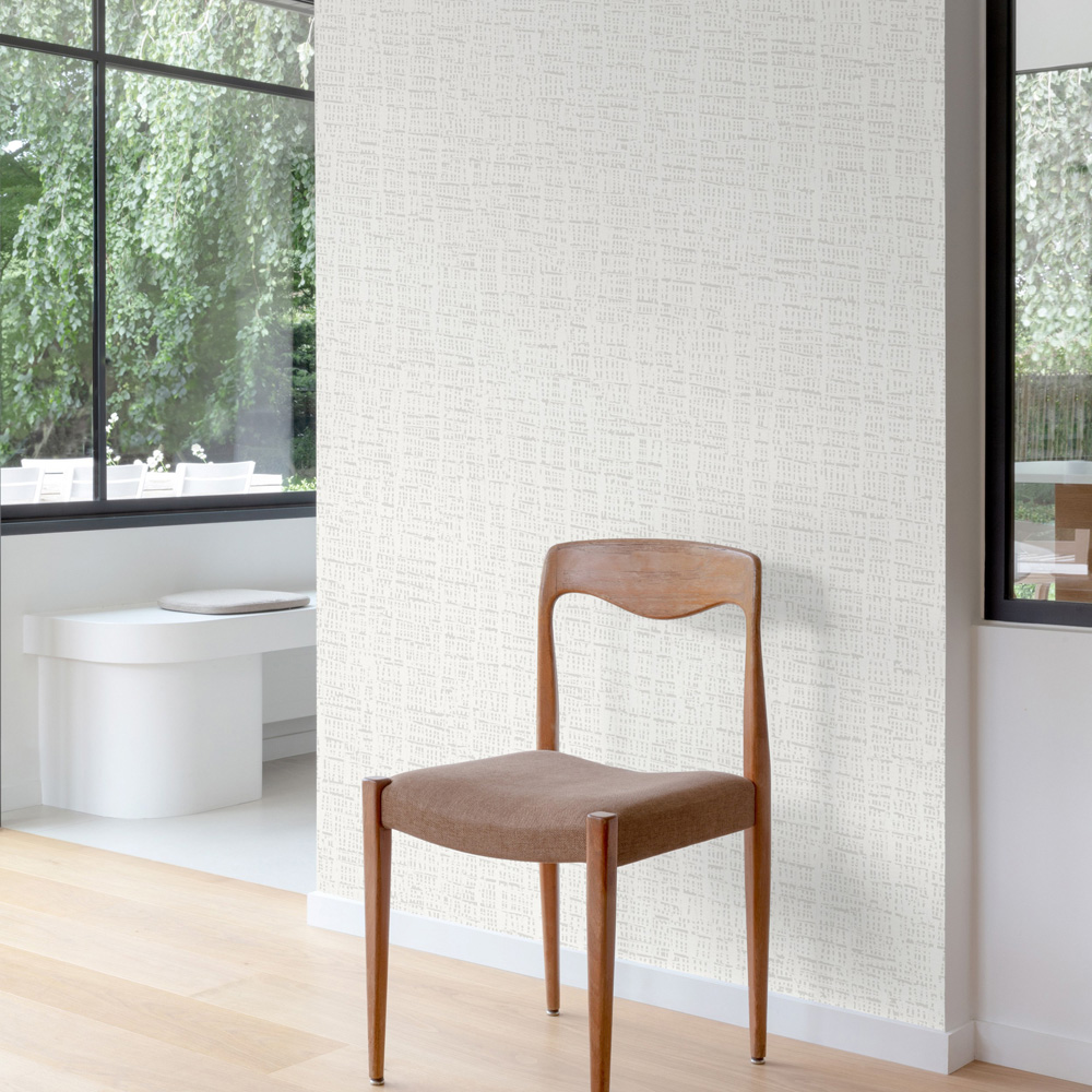 Grandeco Merlino Waffle Texture Blown Vinyl White Wallpaper Image 2
