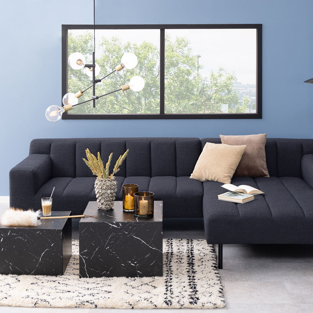 Florence Dice Square Black Marble Marquina Coffee Table Set of 2 Image 7