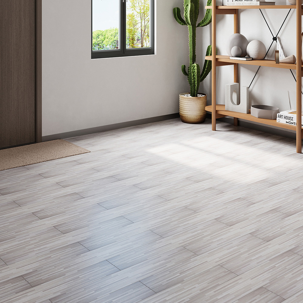 Living and Home Greyish Beige Rectangle PVC Flooring Self Adhesive 36 Pack Image 7