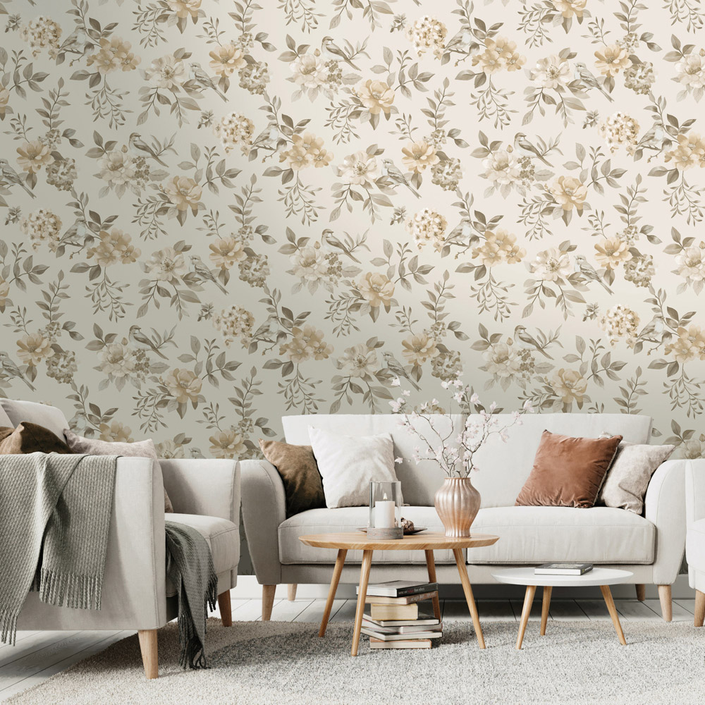 Holden Decor The Bird Garden Neutral Wallpaper Image 3