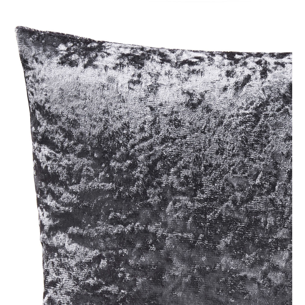 Alan Symonds Charcoal Crushed Velvet Cushion with Polyester Filled Pad 45 x 45cm 4 Pack Image 4