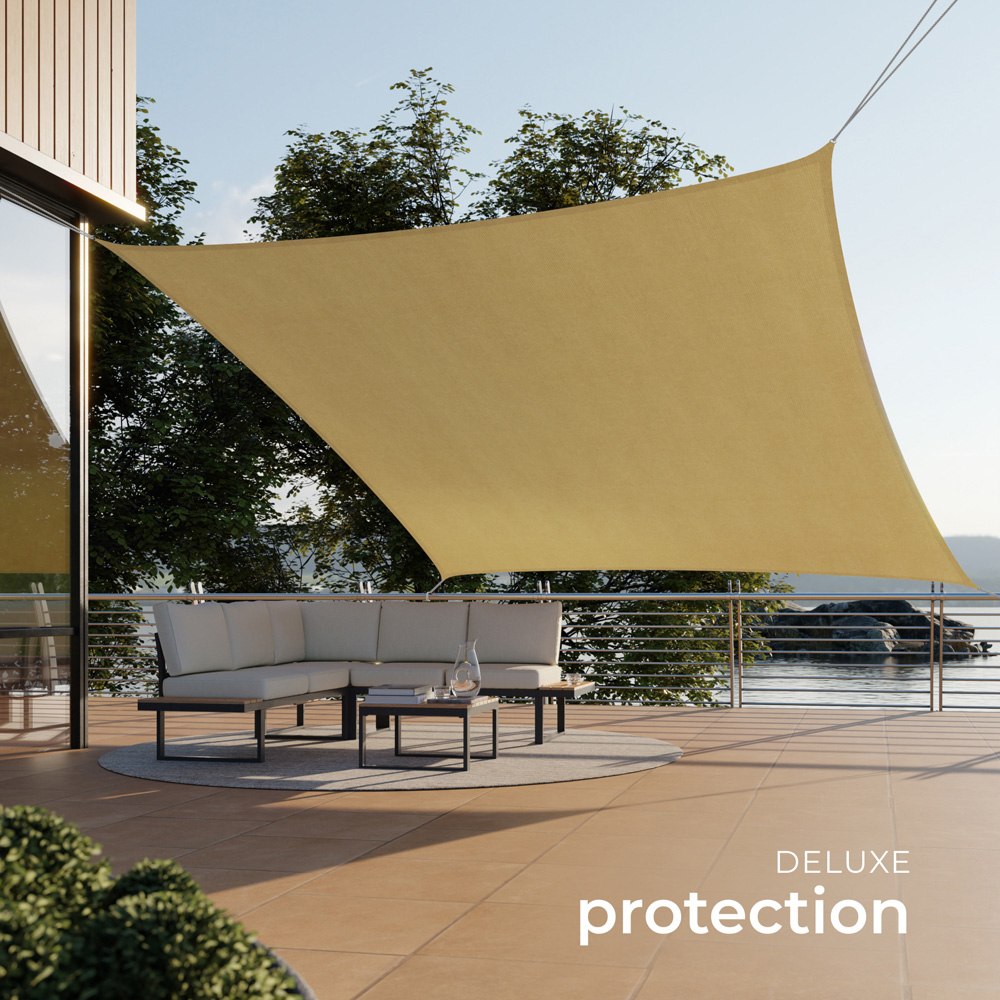 tectake Beige UV 50+ Rectangular Shade Sail 400cm Image 7
