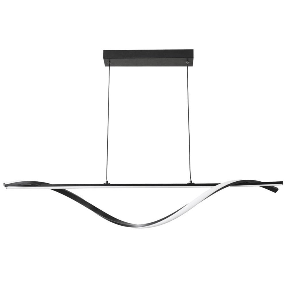 ValueLights Infinity Matte Black Twist Drop Bar LED Pendant Light Image 1