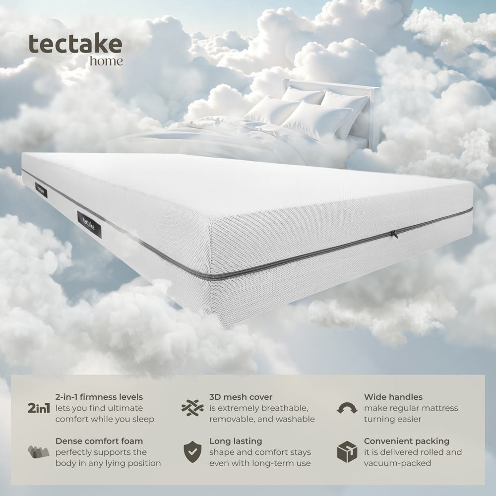 tectake Sky Single 2 in 1 Firmness Level 3D Mesh Cover Mattress Image 3