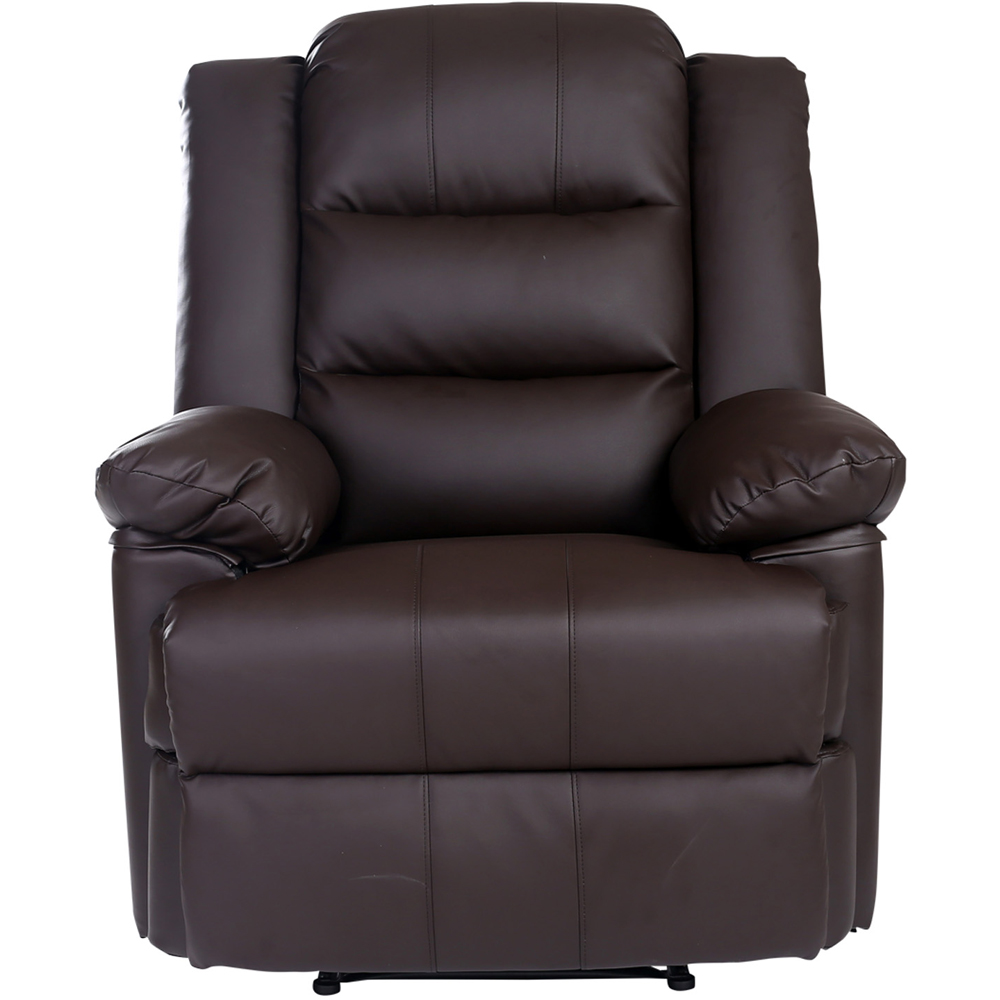 Furniture Online Loxley Brown Bonded Leather Manual Recliner Chair Image 2