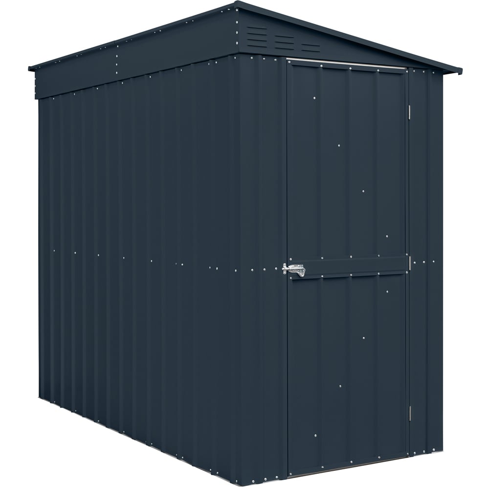 Globel 4 x 8ft Single Door Grey Metal Lean To Garden Shed Image 3