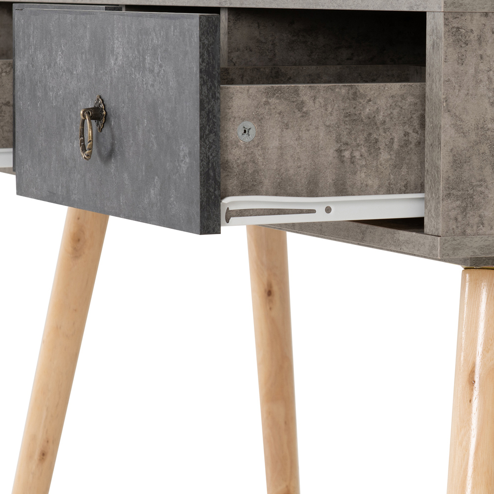Seconique Nordic 3 Drawer Grey and Charcoal Concrete Console Table Image 7