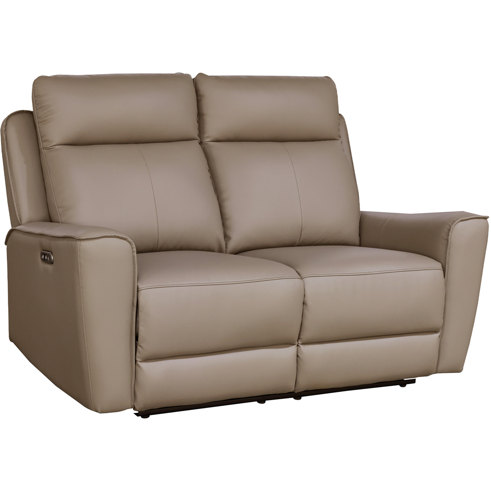 Aspire Elmhurst Mushroom Leather 5 Seater Power Recliner Sofa Set Image 2